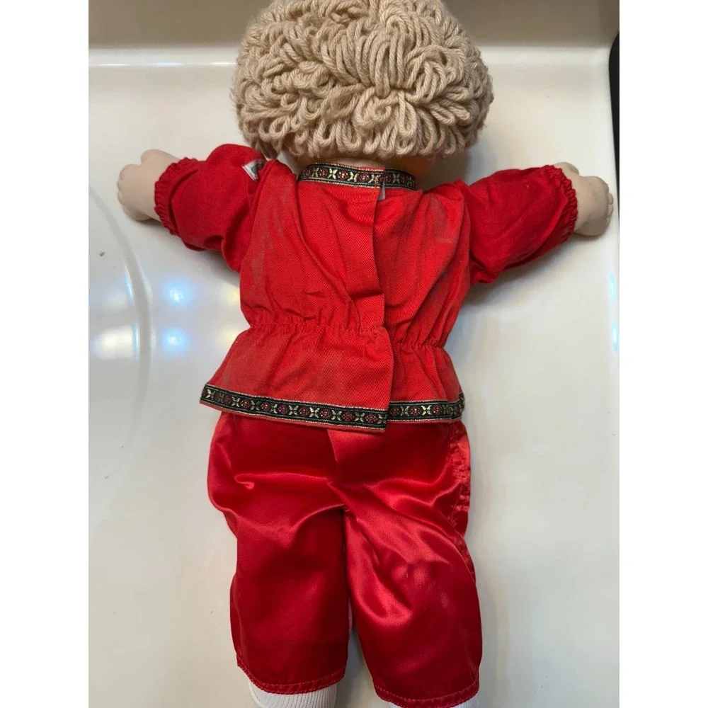 Vintage 1985 Cabbage Patch Doll Boy Blonde Hair Blue Eyes Outfit Singed Xavier